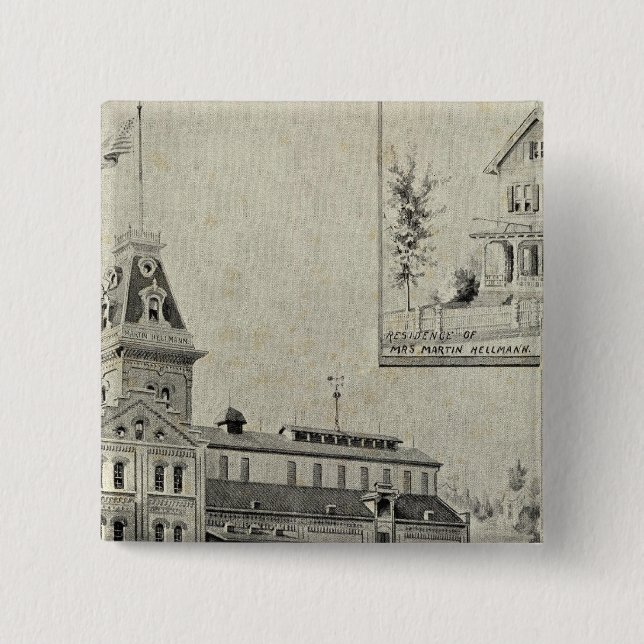 Naugatuck Val Brewery 2 Inch Square Button (Front)