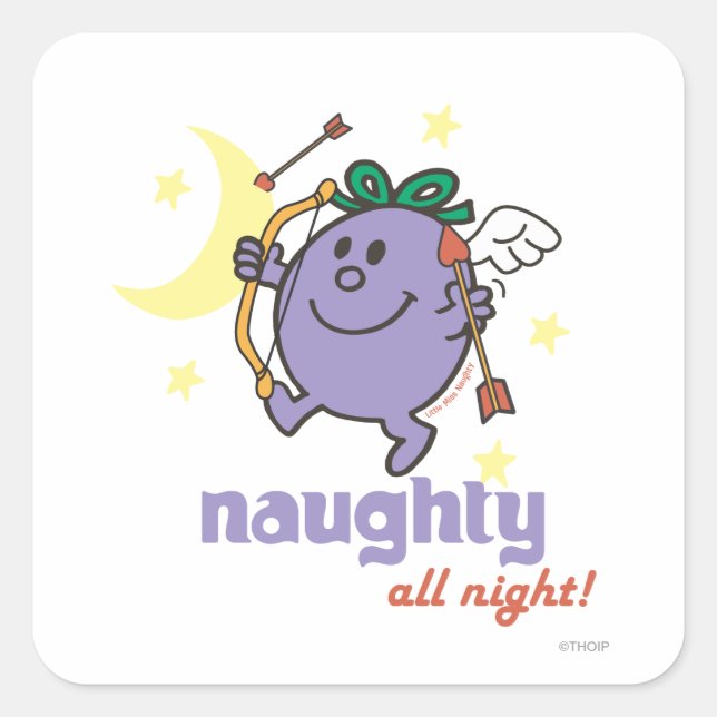 Naughty All Night! Square Sticker (Front)