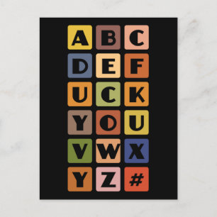 Naughty Alphabets carte postale personnalisée