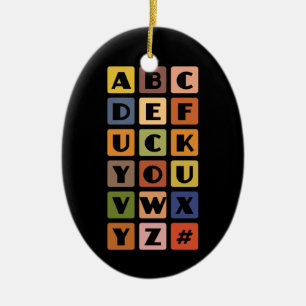 Naughty Alphabets ornament
