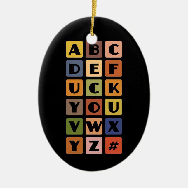 Naughty Alphabets ornament (Front)
