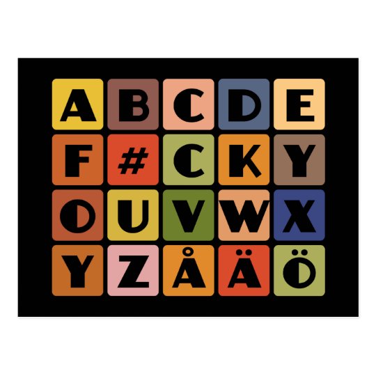 Naughty Alphabets postcard