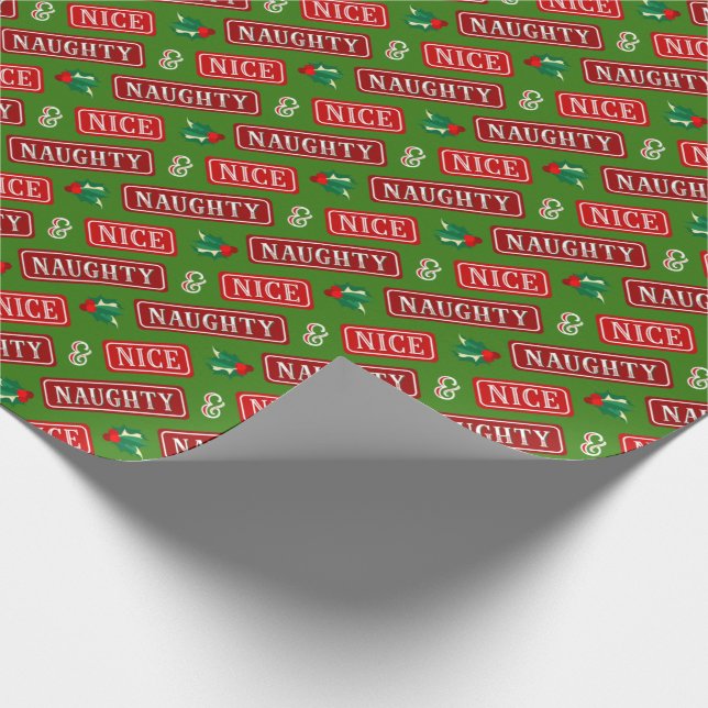 Naughty and Nice Christmas Wrapping Paper (Corner)