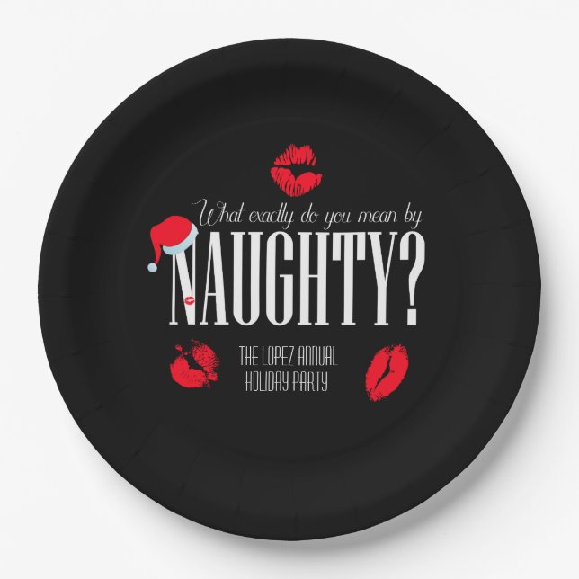 Naughty and Nice Holiday Paper Plate (Front)