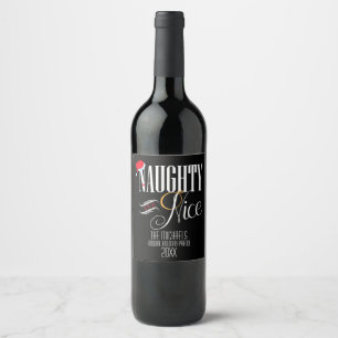 Naughty and Nice, Holiday Party Wine Label