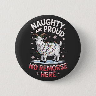 Naughty and Proud No Remorse Funny Christmas Sheep 2 Inch Round Button