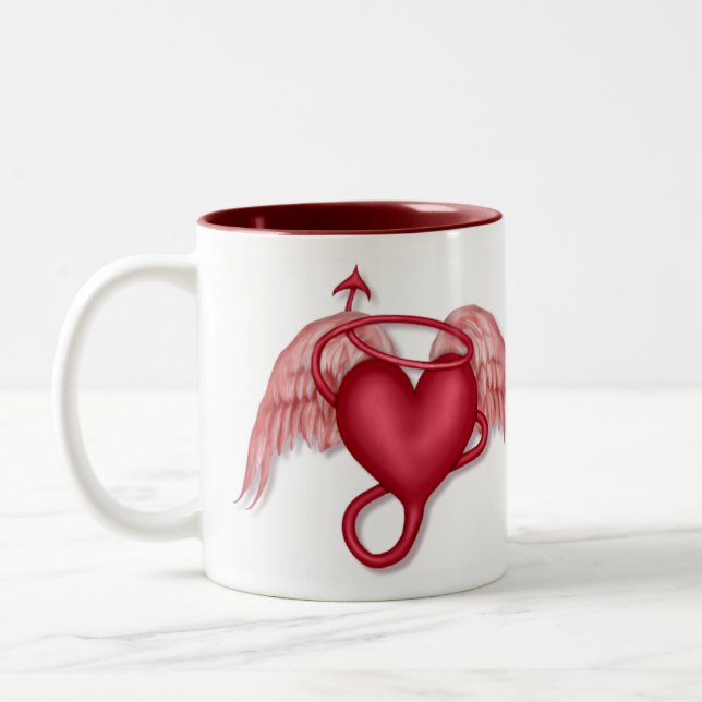 Naughty Angel Two-Tone Coffee Mug (Left)