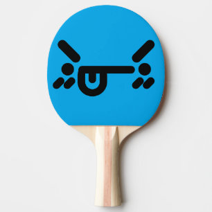 Naughty Angry Face Blue Ping Pong Paddle