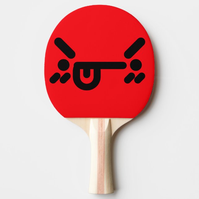 Naughty Angry Face Red Ping Pong Paddle (Front)