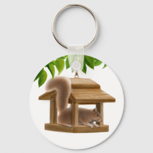Naughty Bird Feeder Squirrel Keychain