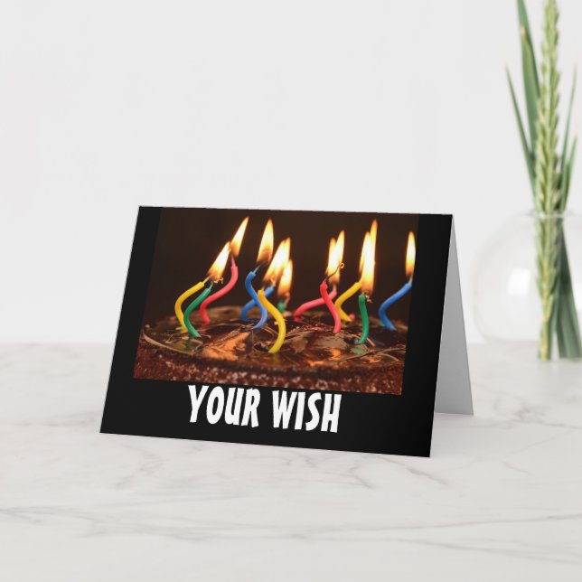NAUGHTY BIRTHDAY CARDS, YOUR WISH IS MY COMMAND CA CARD (Front)