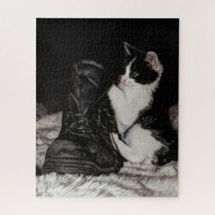 Naughty  black and white cat jigsaw puzzle