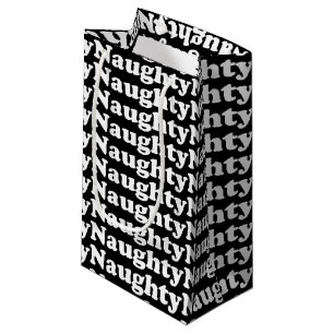 Naughty black and white pattern funny cute small gift bag