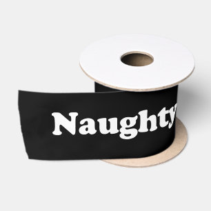 Naughty black white pattern funny cute flirty satin ribbon