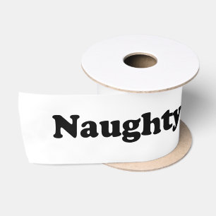 Naughty black & white pattern funny cute flirty satin ribbon