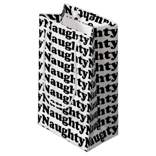Naughty black & white pattern funny cute small  gift bag