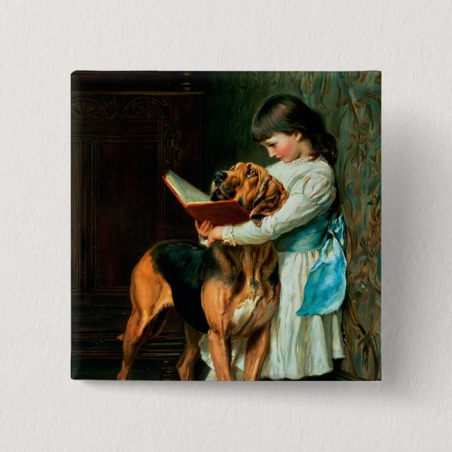 Naughty Boy or Compulsory Education 2 Inch Square Button (Front)