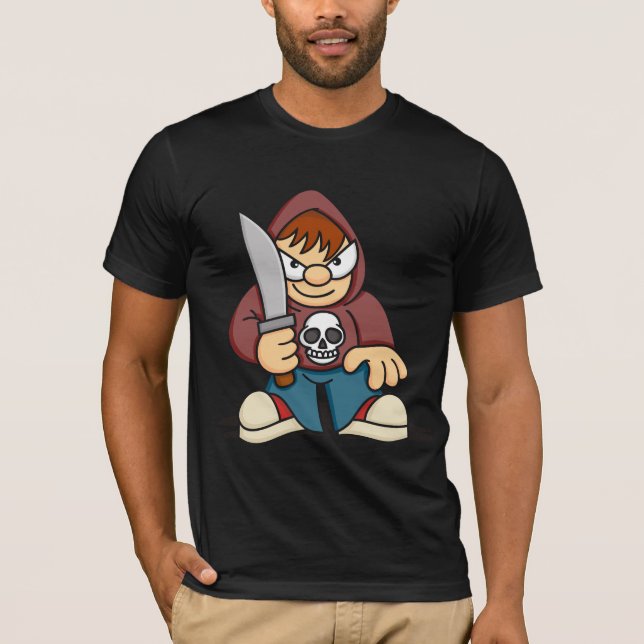 Naughty Boy with Knife T-Shirt (Front)