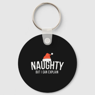 Naughty But I Can Explain Funny Christmas Couples Keychain