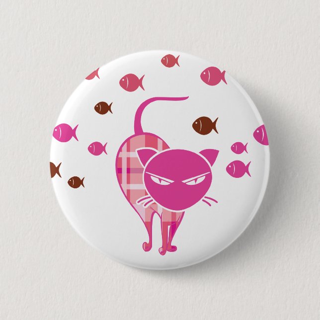 Naughty Cat 2 Inch Round Button (Front)