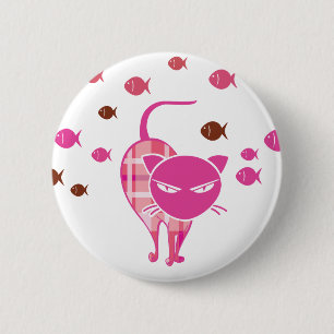 Naughty Cat 2 Inch Round Button