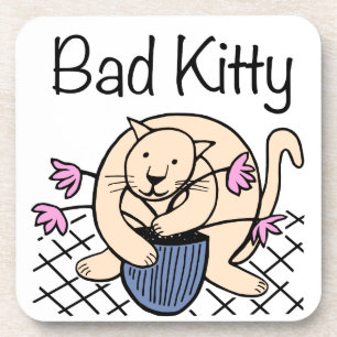 Naughty Cat Cartoon Coaster
