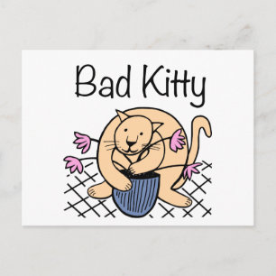 Naughty Cat Cartoon Postcard
