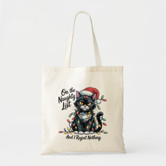 Naughty Cat Christmas Bag – Funny Santa Hat 