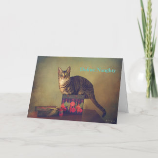 Naughty cat Christmas card