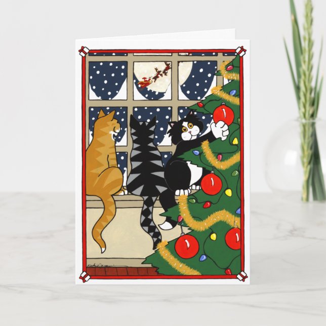 NAUGHTY CAT HOLIDAY CARD (Front)