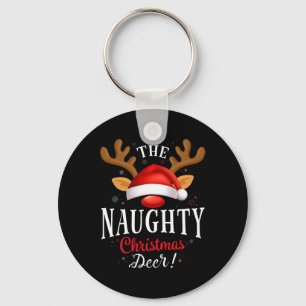 Naughty Christmas Deer Pjs Xmas Family Matching  Keychain