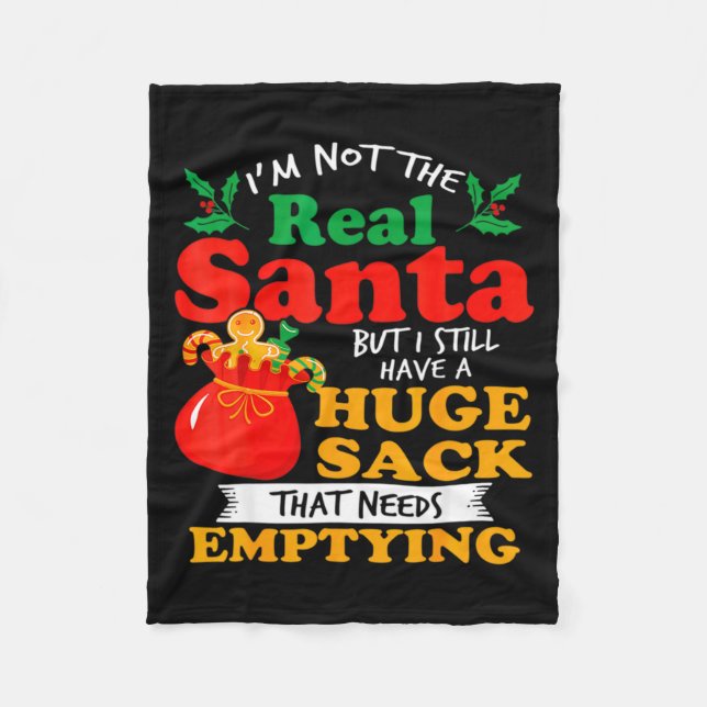 Naughty Christmas For Men Huge Package Sack Dirty  Fleece Blanket (Front)