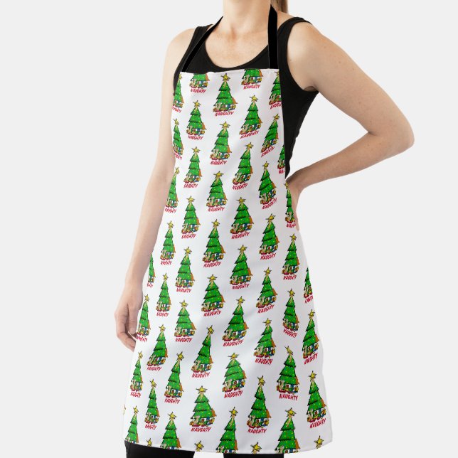 Naughty Christmas Kitty Cats Apron (Insitu)