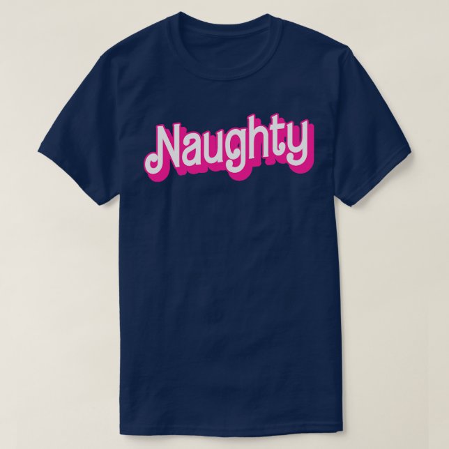 Naughty Christmas Matching Couples Ugly Christmas  T-Shirt (Design Front)