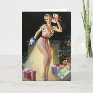 Naughty Christmas Pin-Up Greeting Card
