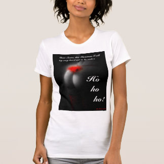 Naughty Christmas Santa Joke Ladies T-shirt
