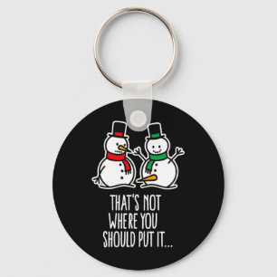 Naughty Christmas Saying Dirty Snowman Cartoon Ugl Keychain