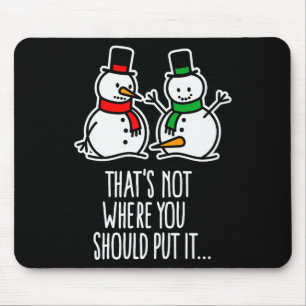 Naughty Christmas Saying Dirty Snowman Cartoon Ugl Mouse Pad