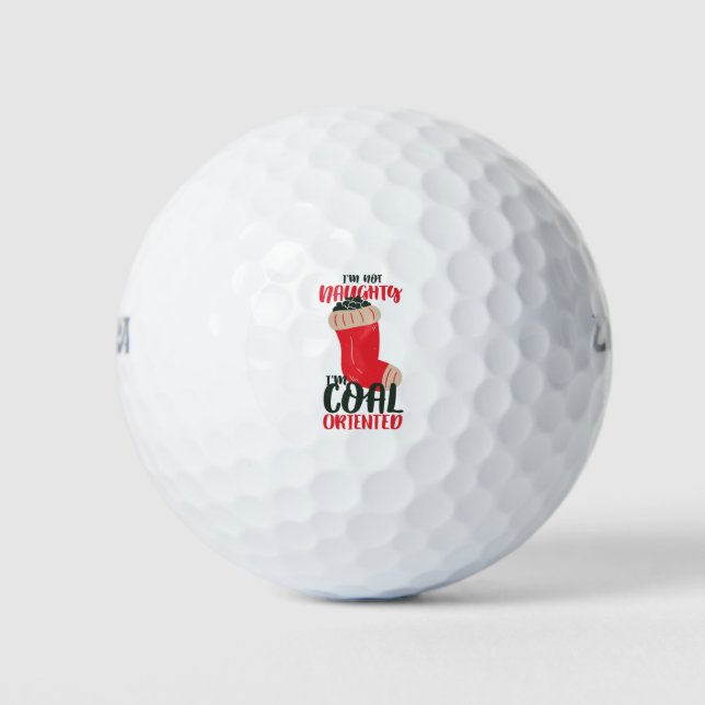 Naughty Christmas Saying Gift For Xmas Quotes Love Golf Balls (Front)