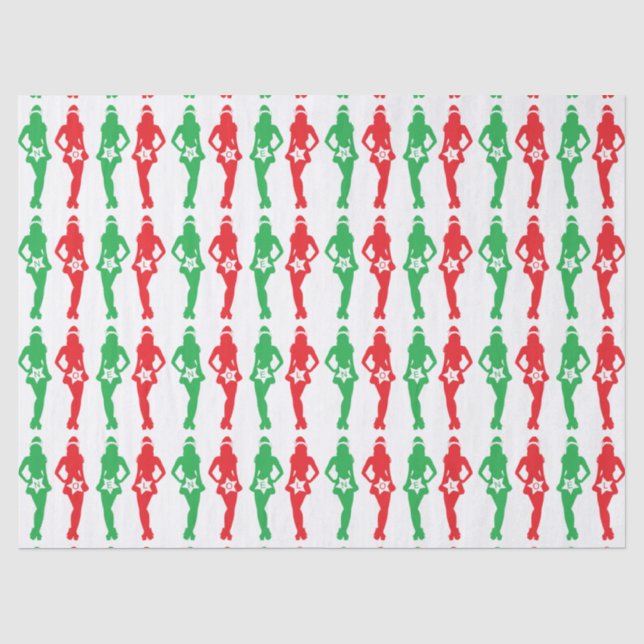 Naughty Christmas Shoppers Tissue Paper (Front)