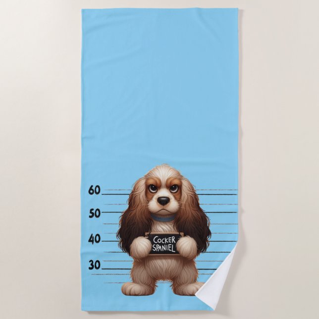Naughty Cocker Spaniel Beach Towel (Front)