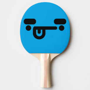 Naughty Confused Face Blue Ping Pong Paddle