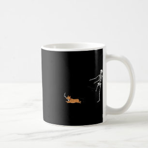 Naughty Corgi Dog Fun Skeleton Halloween Coffee Mug