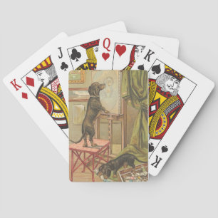 Naughty Dachshunds Dog Playing Cards