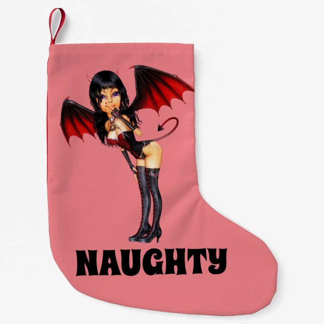 NAUGHTY DEVIL GIRL CHRISTMAS STOCKINGS (Front)