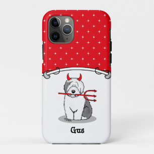 Naughty Devil Old English Sheepdog (Grey 1) iPhone 11 Pro Case