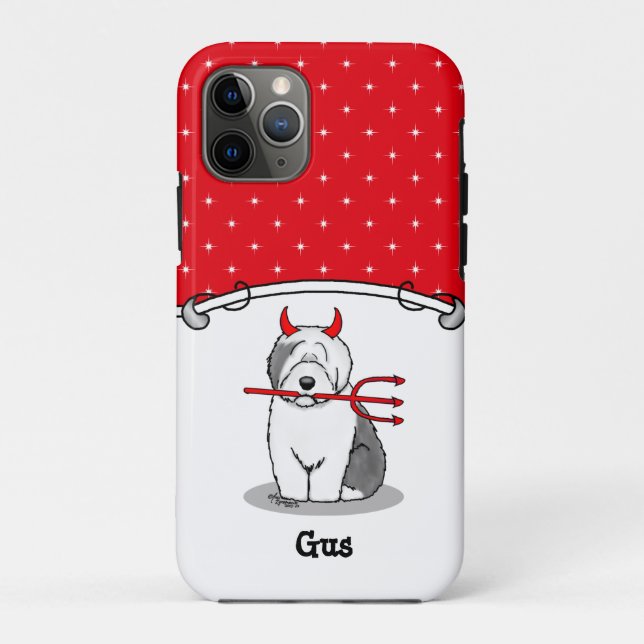 Naughty Devil Old English Sheepdog (Grey 1) Case-Mate iPhone Case (Back)