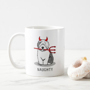 Naughty Devil Old English Sheepdog (Grey 1) Coffee Mug