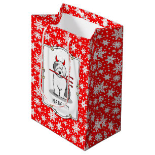 Naughty Devil Old English Sheepdog (Grey 1) Medium Gift Bag