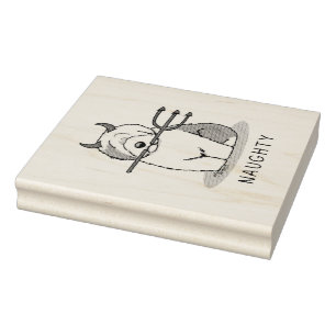 Naughty Devil Old English Sheepdog (Grey 1) Rubber Stamp